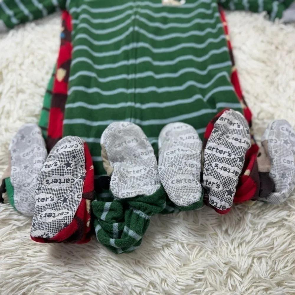 Boys Toddler 3 piece size 12 Months Footie Pajamas lot by Carters